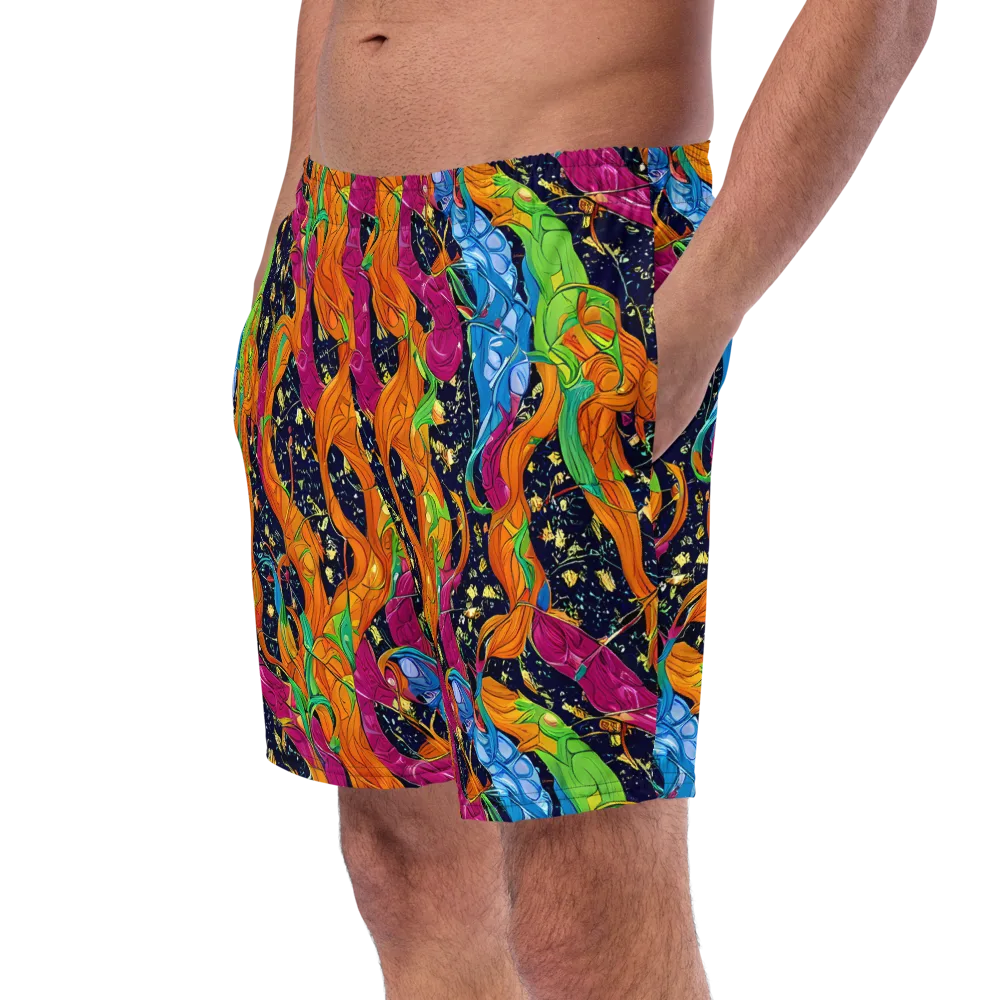 Tropical Static on Swim Trunks — Left Front