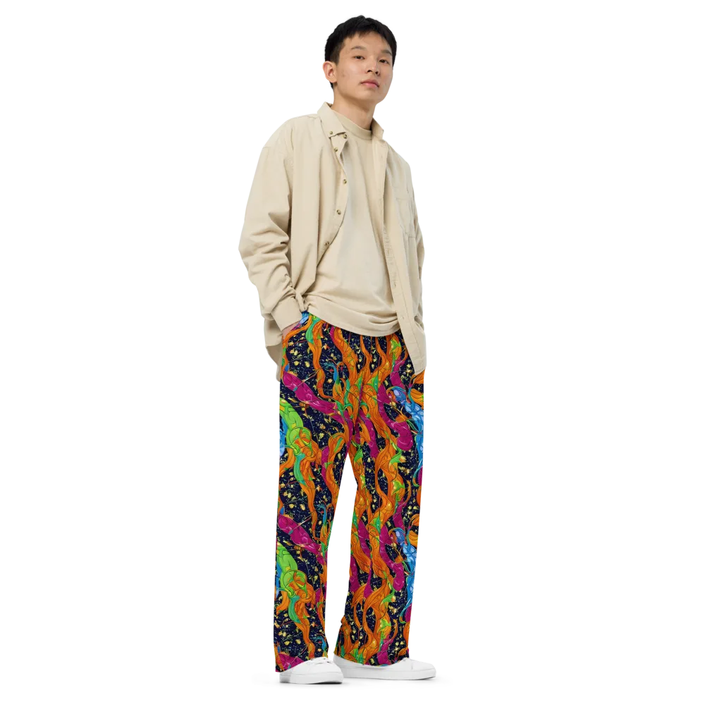 Tropical Static on Wide-Leg Pants — Right Front