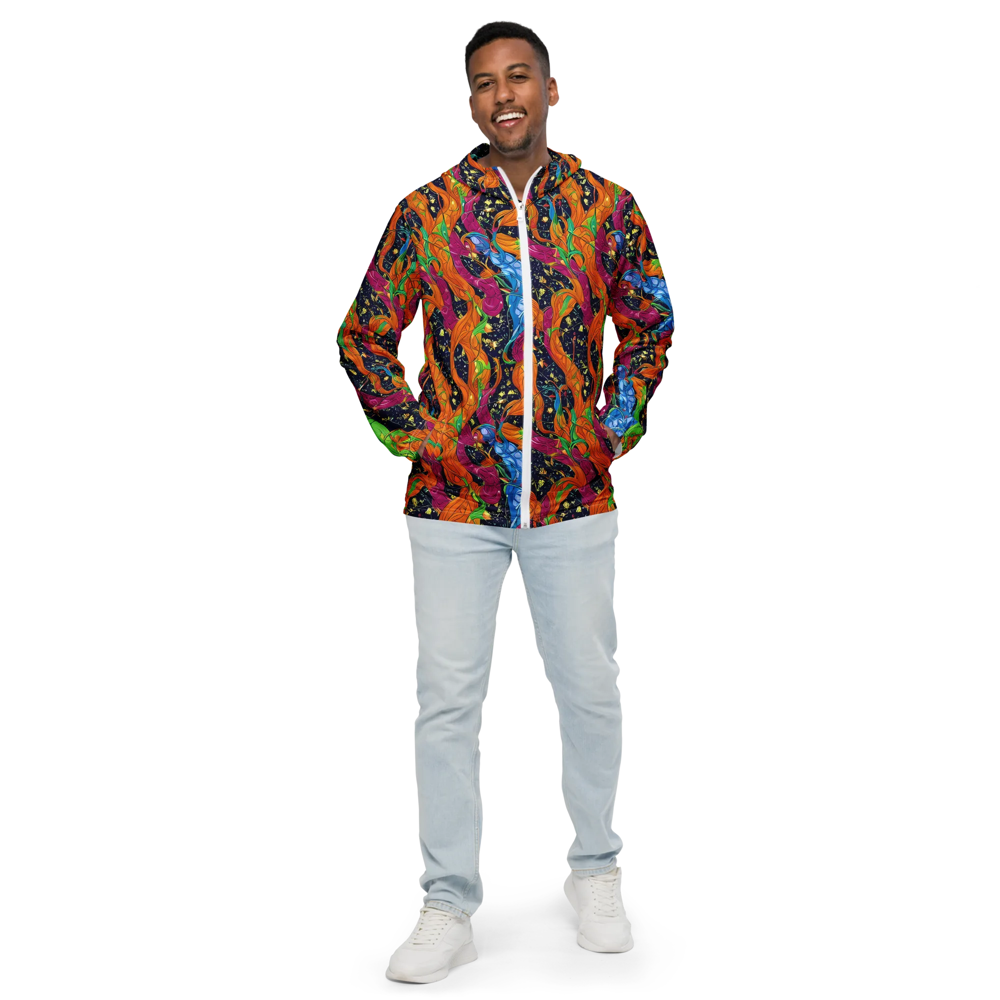 Tropical Static on Men's Windbreaker — Front
