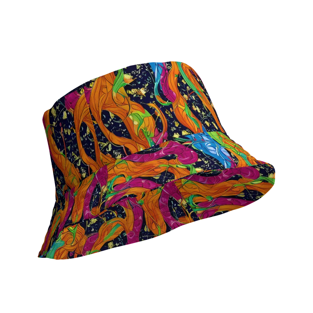 Tropical Static on Reversible Bucket Hat — Product details Outside