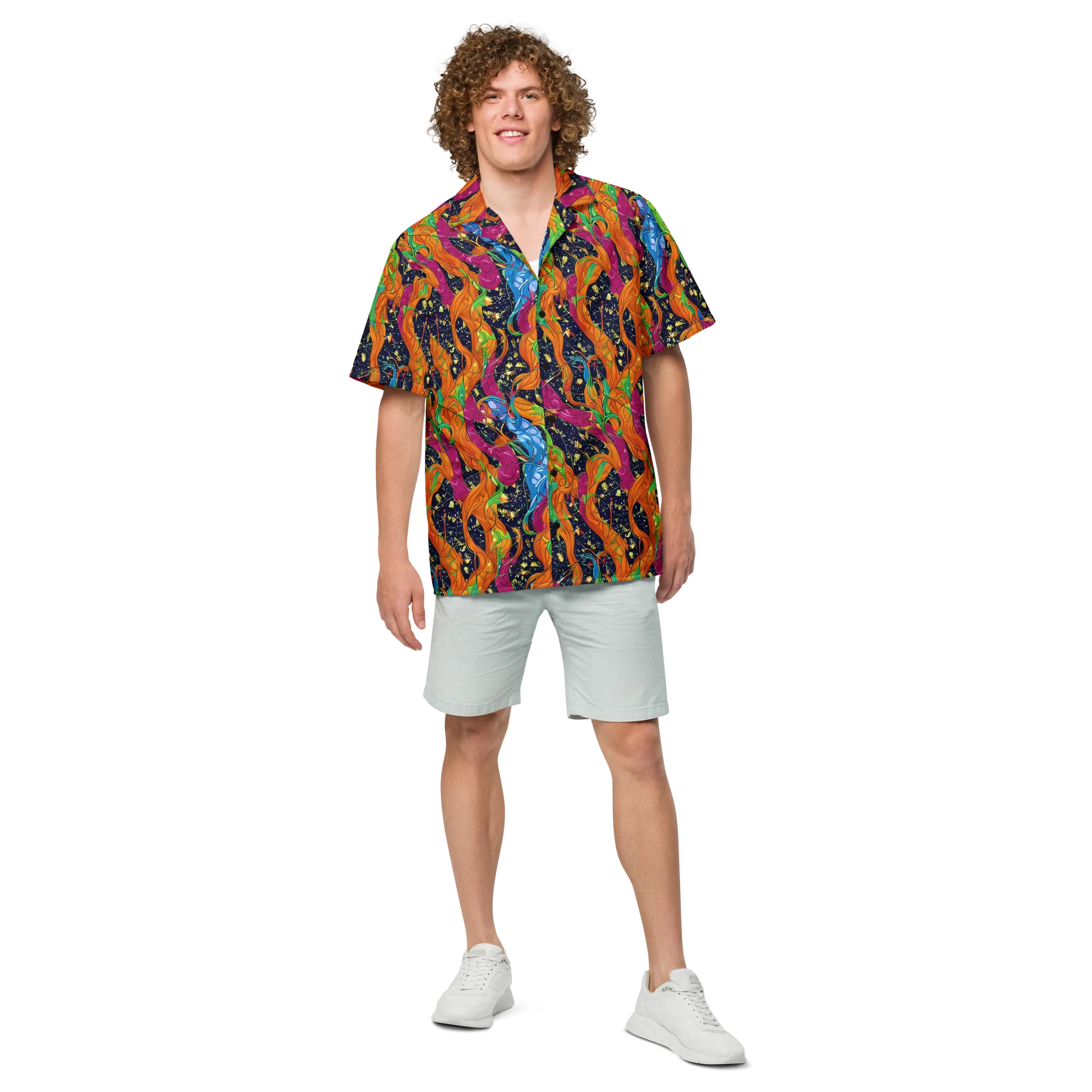 Tropical Static on Button Shirt — Front