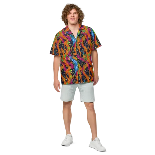 Tropical Static on a Button Shirt
