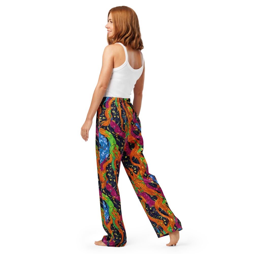 Tropical Static on Women's Pajama Pants — Back