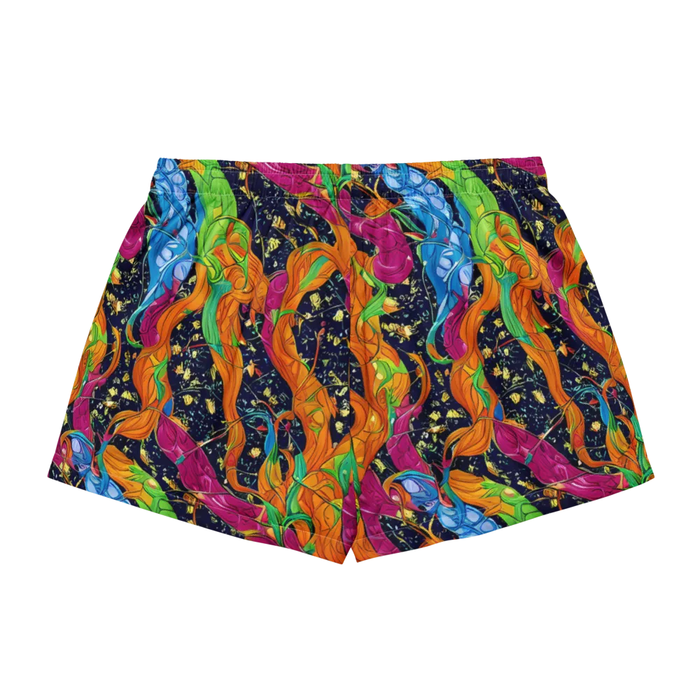 Tropical Static on Women's Pajama Shorts — Back