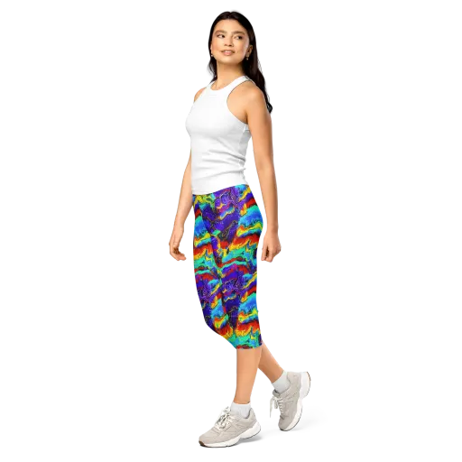 Rainbow Riptide on a Capri Leggings