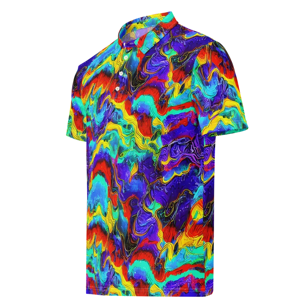 Rainbow Riptide on Men's Slim Fit Polo Shirt — Left Front