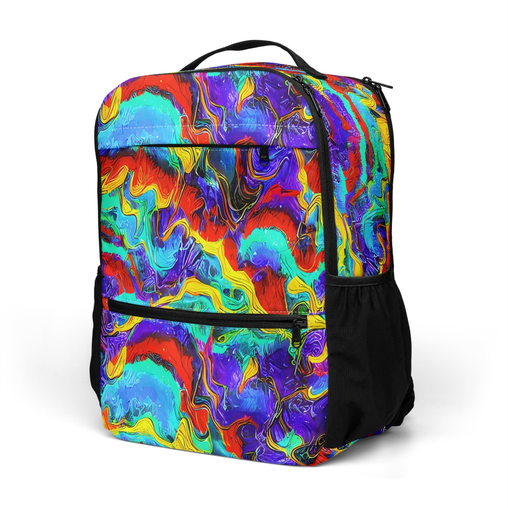 Rainbow Riptide on Utility Backpack — Left Front