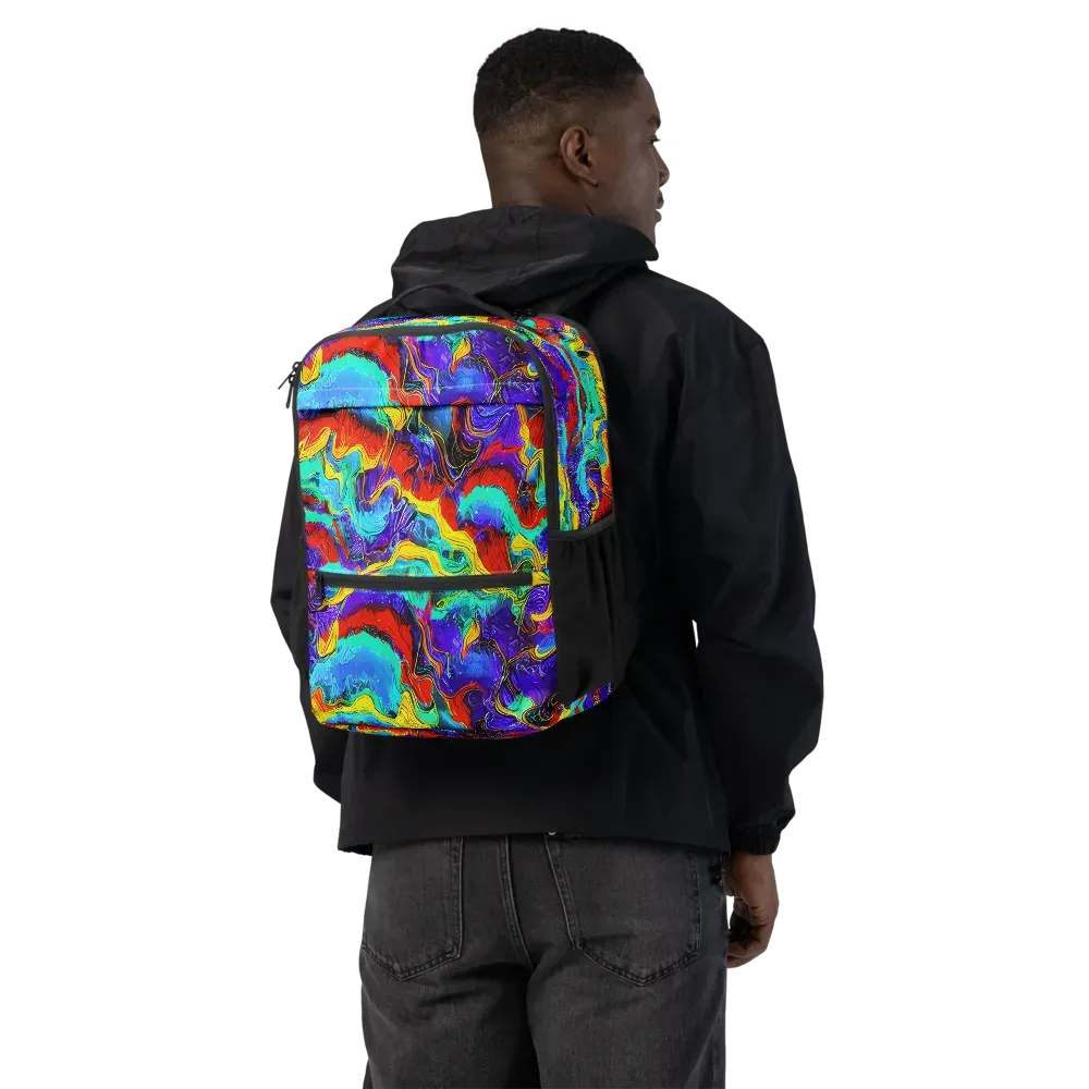 Rainbow Riptide on Utility Backpack — Back