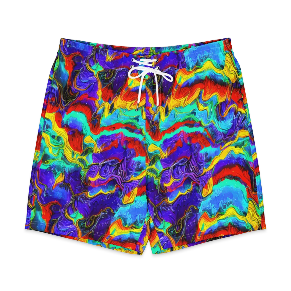 Rainbow Riptide on Men's Board Shorts — Front