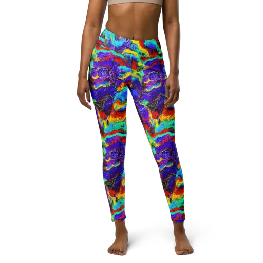 Rainbow Riptide on a Yoga Leggings