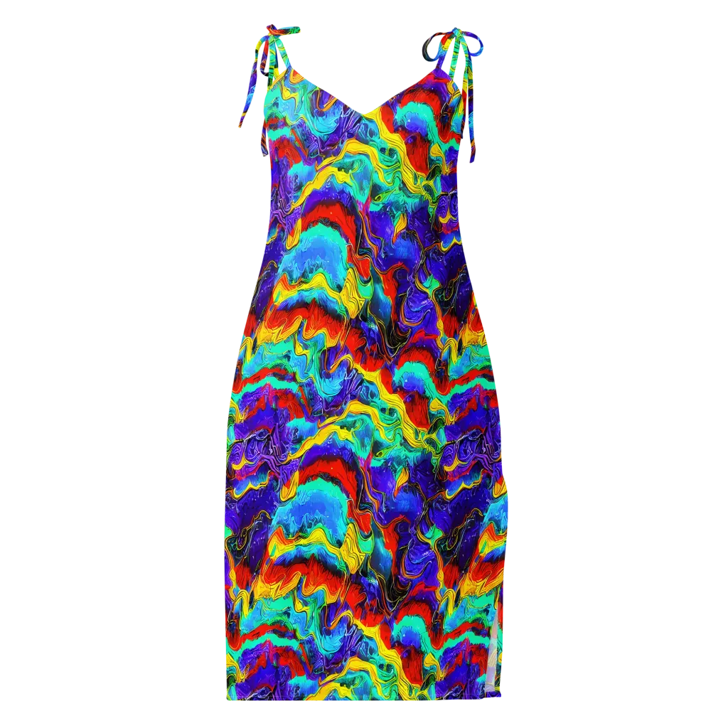 Rainbow Riptide on Slip Dress — Front