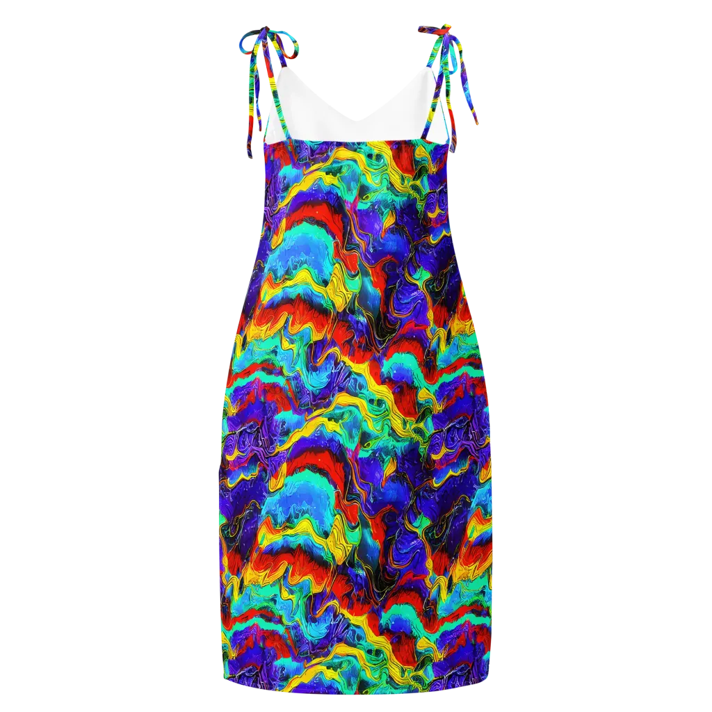 Rainbow Riptide on Slip Dress — Back