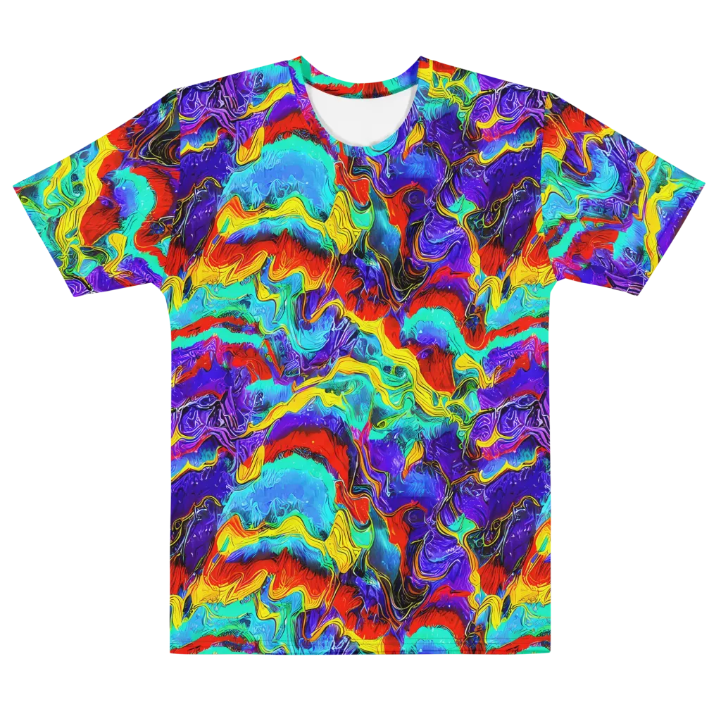 Rainbow Riptide on Men's Cotton Crew Neck T-Shirt — Front