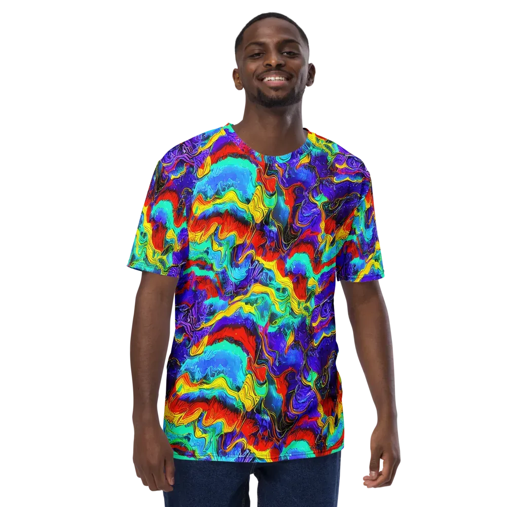Rainbow Riptide on Men's Crew Neck T-Shirt — Front