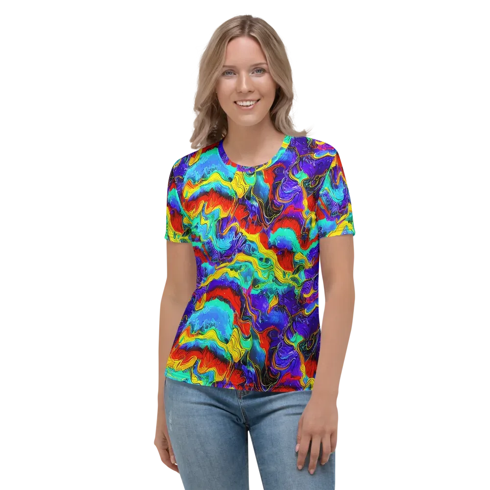 Rainbow Riptide on Women's Crew Neck T-Shirt — Front