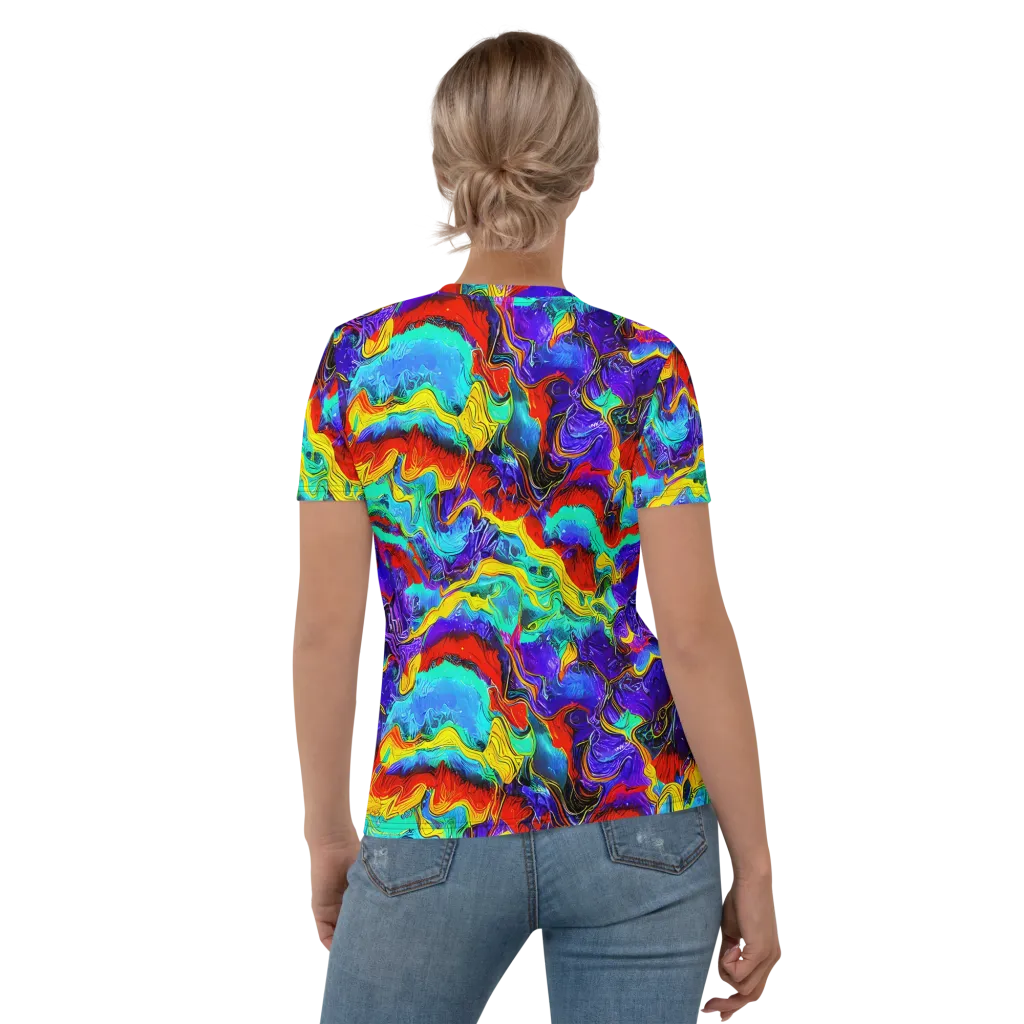 Rainbow Riptide on Women's Crew Neck T-Shirt — Back