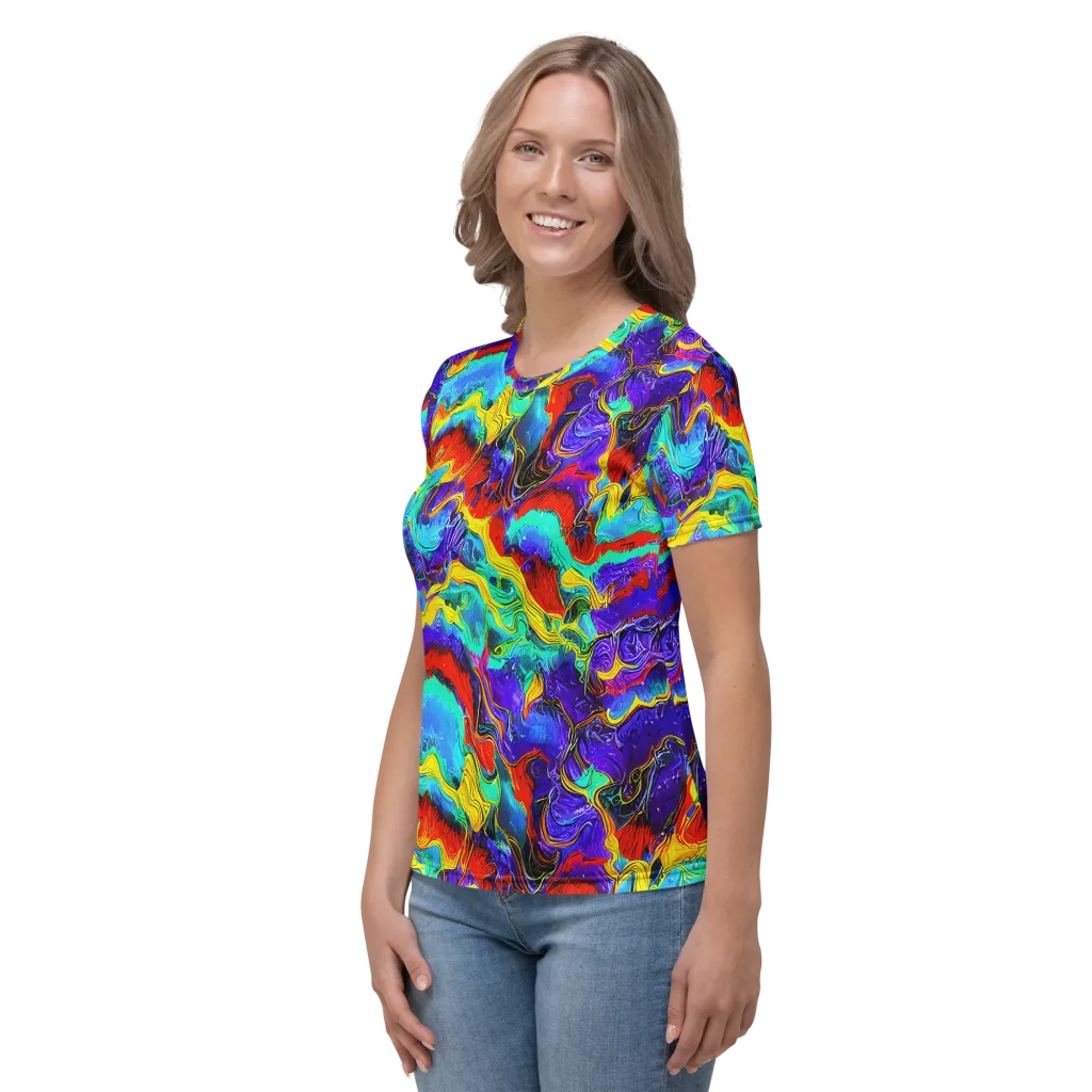 Rainbow Riptide on Women's Crew Neck T-Shirt — Left