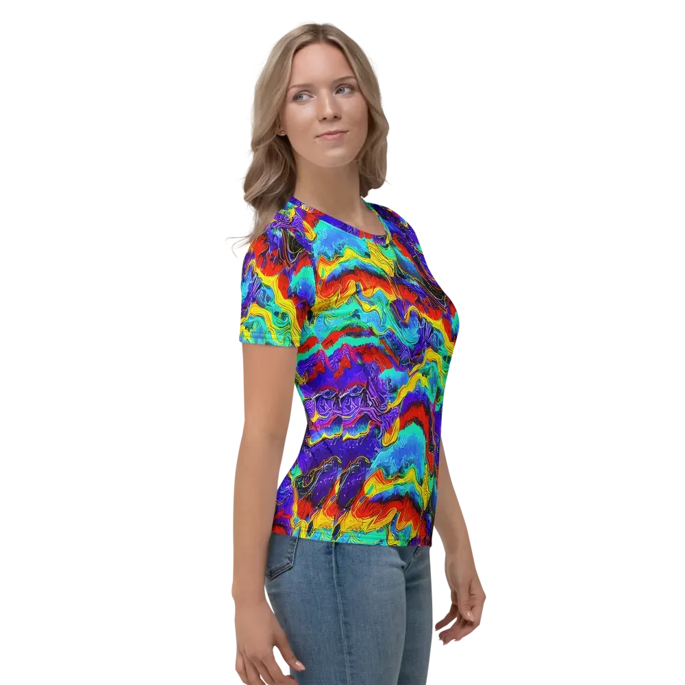 Rainbow Riptide on Women's Crew Neck T-Shirt — Right