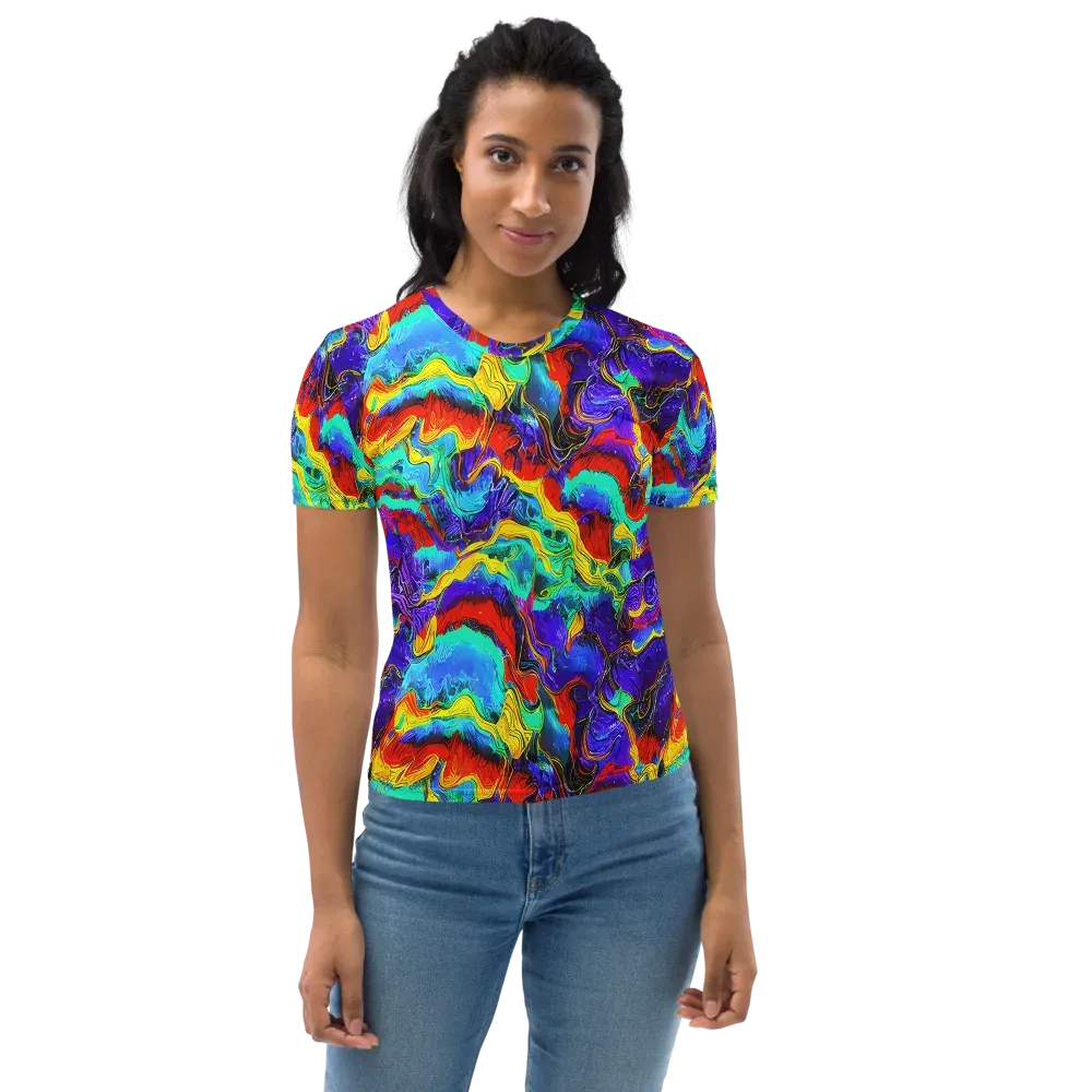 Rainbow Riptide on Women's Crew Neck T-Shirt — Front