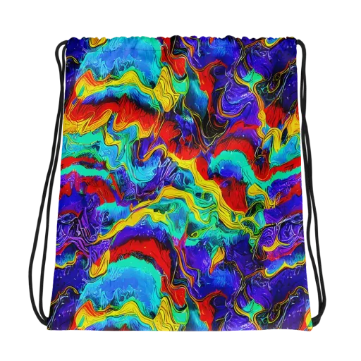 Rainbow Riptide on a Drawstring Bag