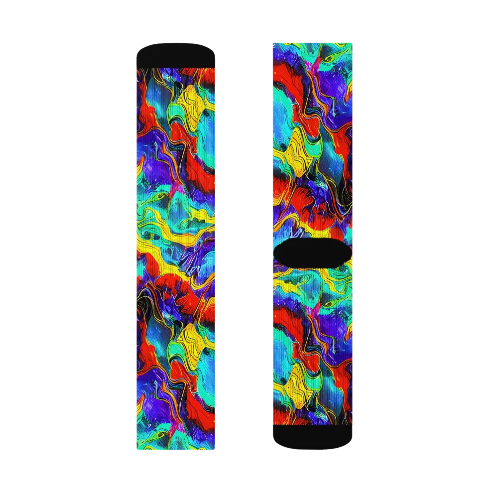 Rainbow Riptide on Socks — Right Sock