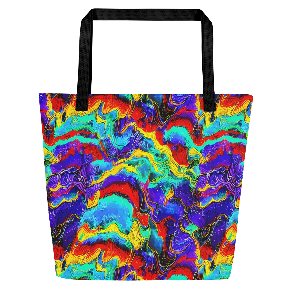 Rainbow Riptide on Large Tote Bag W/ Pocket — Front