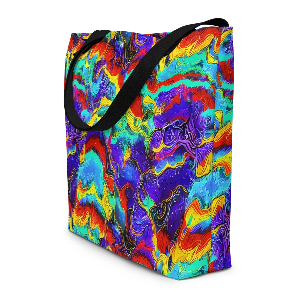 Rainbow Riptide on Large Tote Bag W/ Pocket — Front