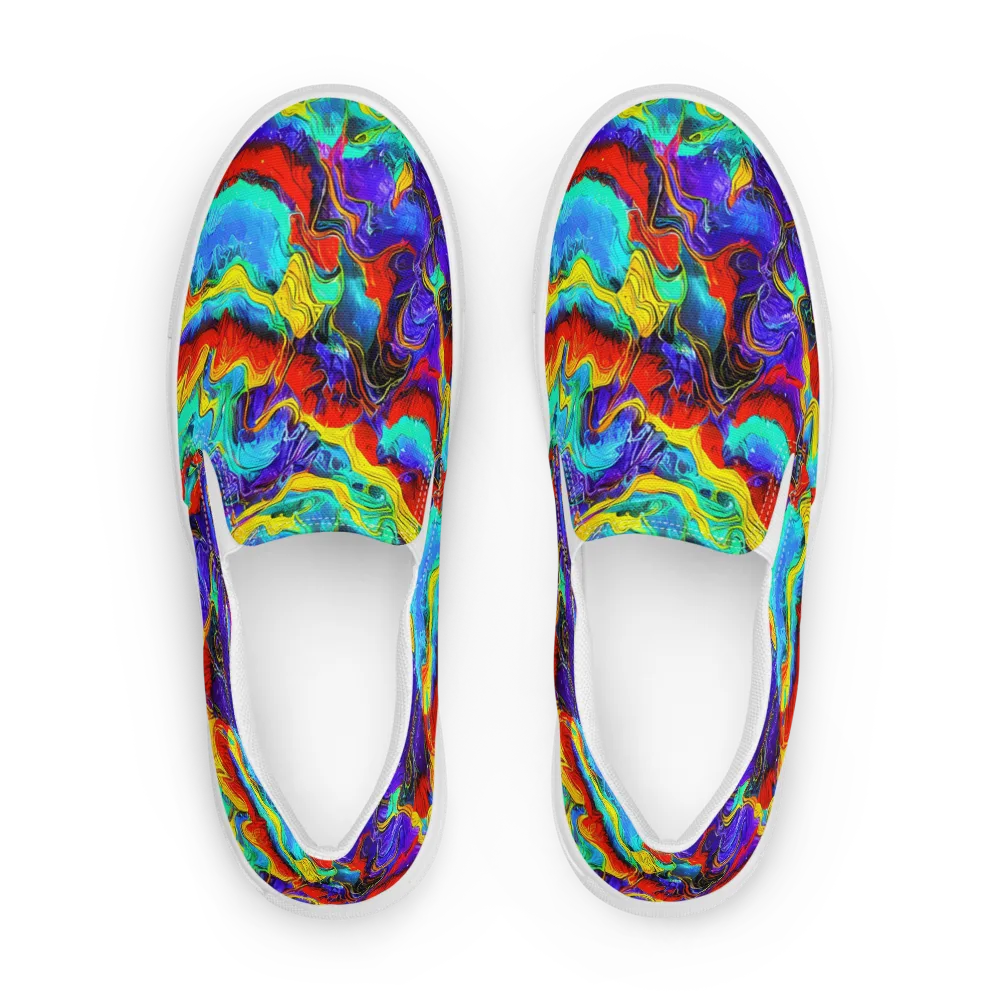 Rainbow Riptide on Women's Slip-On Canvas Shoes — Front