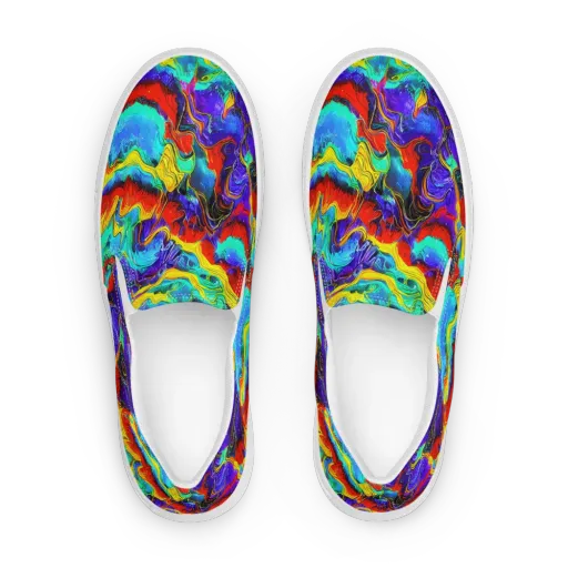 Rainbow Riptide on a Women's Slip-On Canvas Shoes