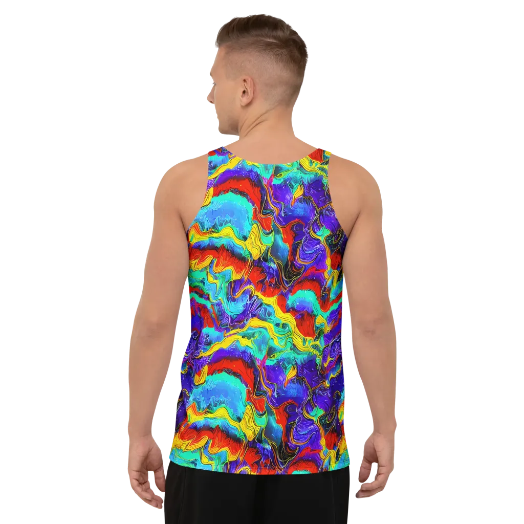 Rainbow Riptide on Men's Tank Top — Back