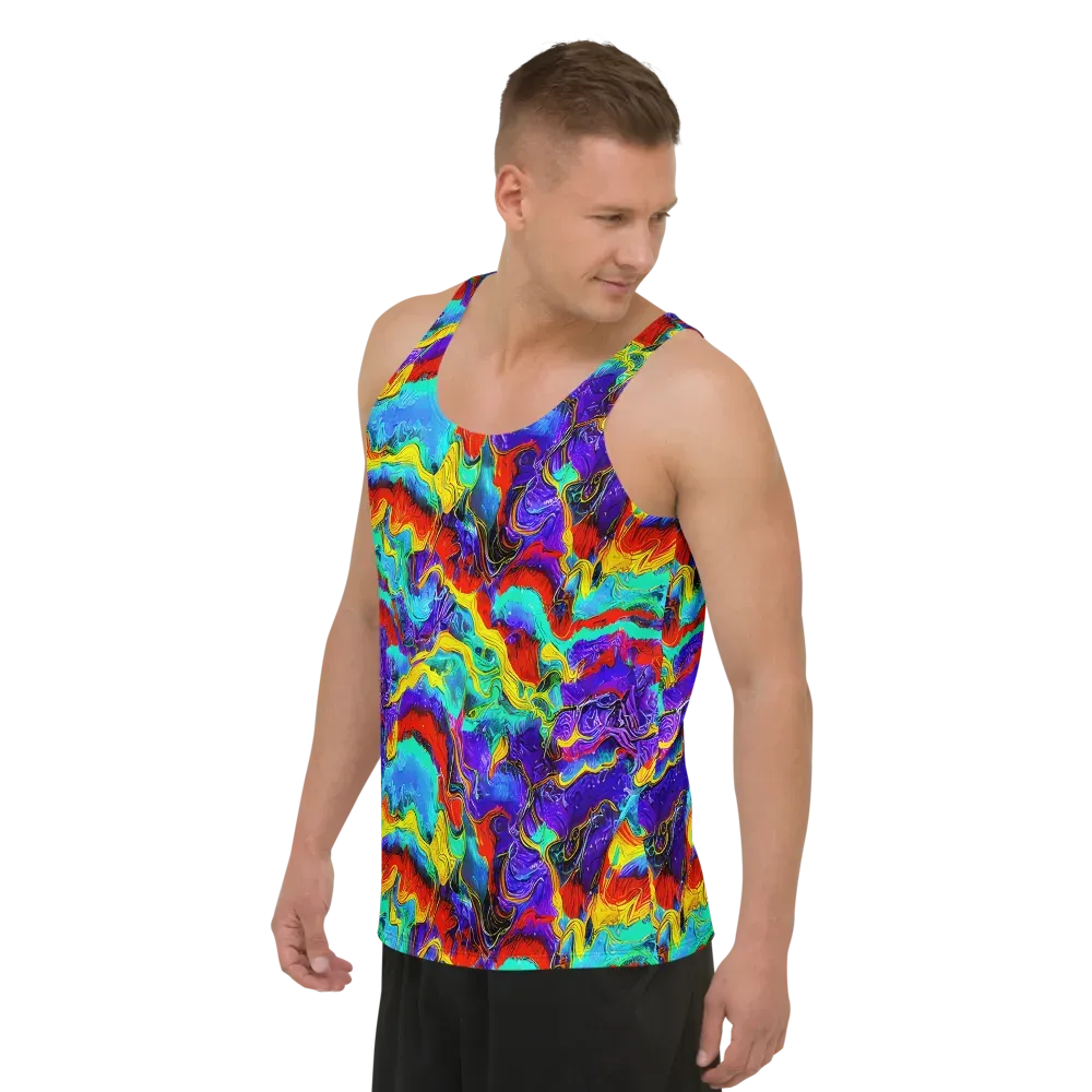 Rainbow Riptide on Men's Tank Top — Left Front