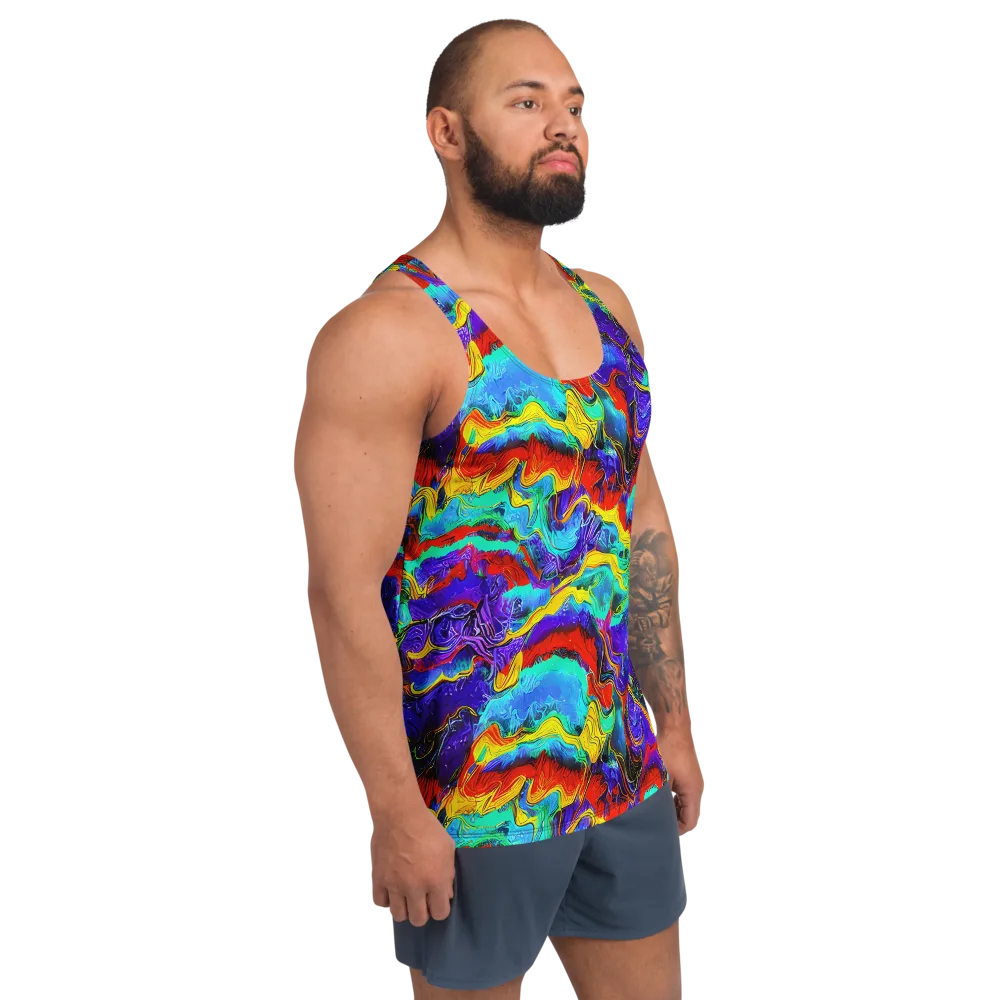 Rainbow Riptide on Men's Tank Top — Right Front