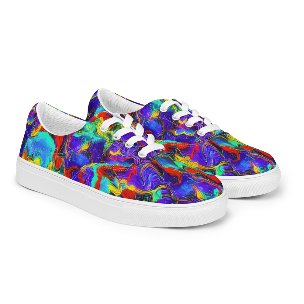 Rainbow Riptide on Men's Lace-Up Canvas Shoes — Right Front