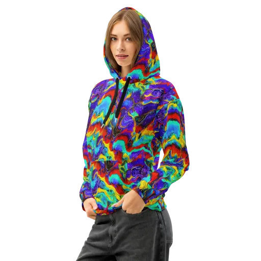 Rainbow Riptide on a Cotton Hoodie
