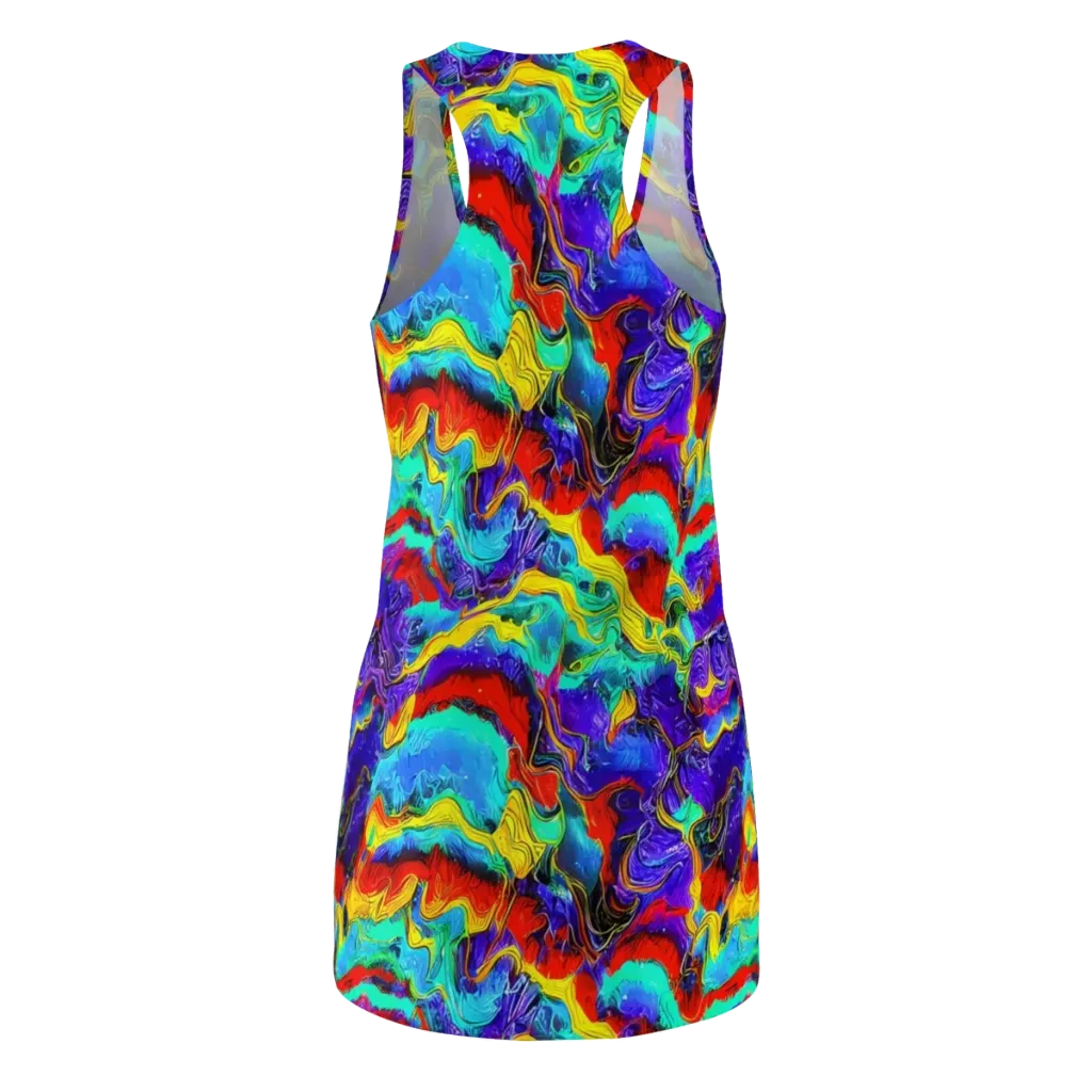 Rainbow Riptide on Racerback Dress — Back