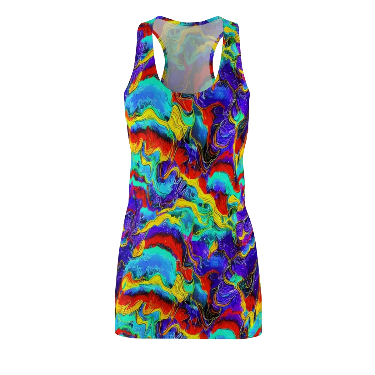 Rainbow Riptide on Racerback Dress — Front