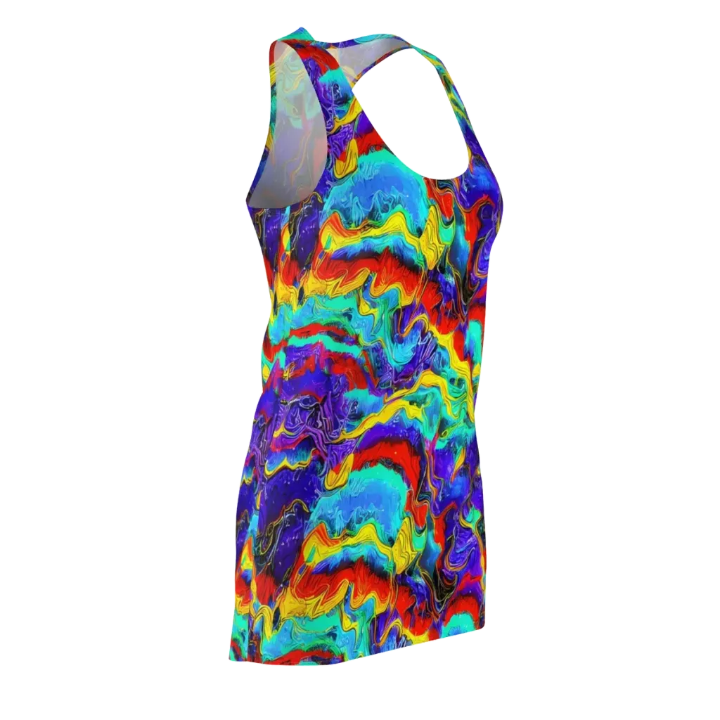 Rainbow Riptide on Racerback Dress — Front Side