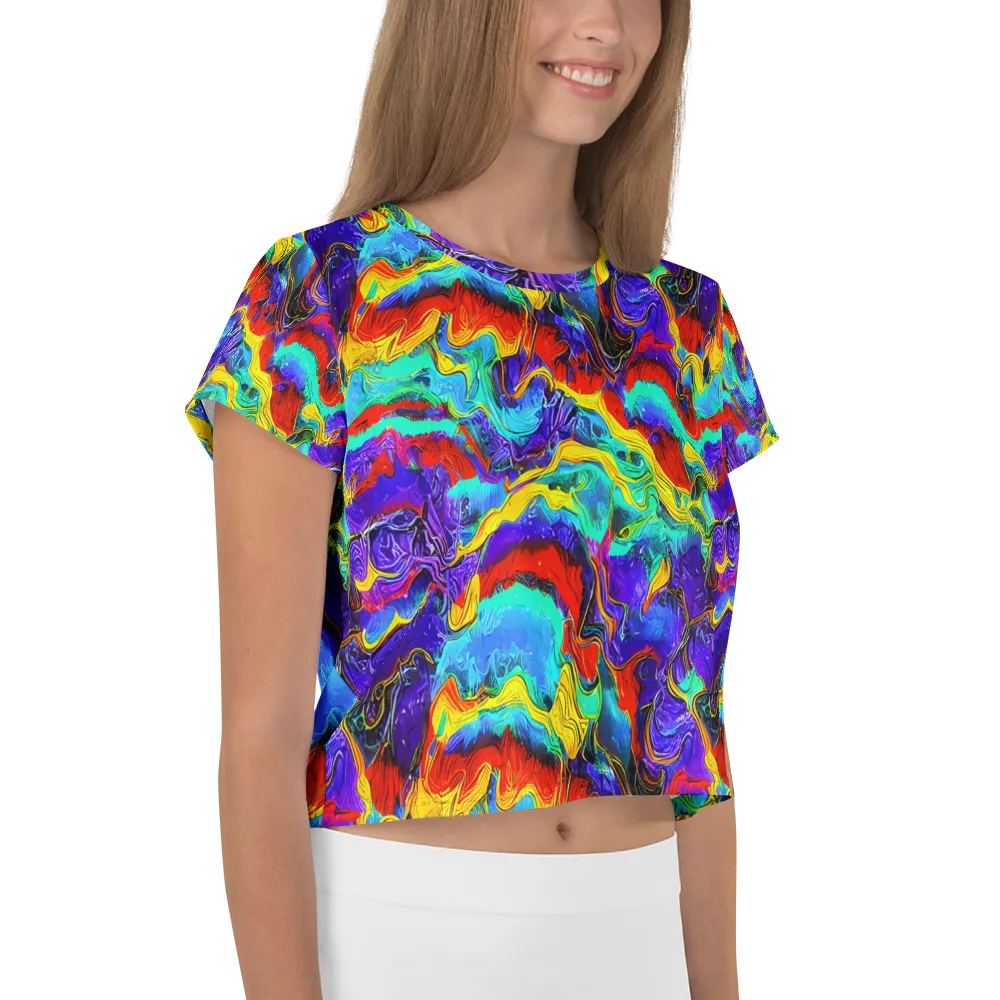 Rainbow Riptide on Crop Tee — Right