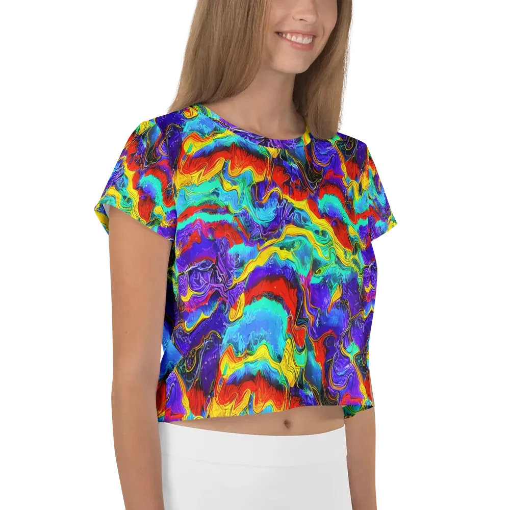 Rainbow Riptide on Crop Tee — Right