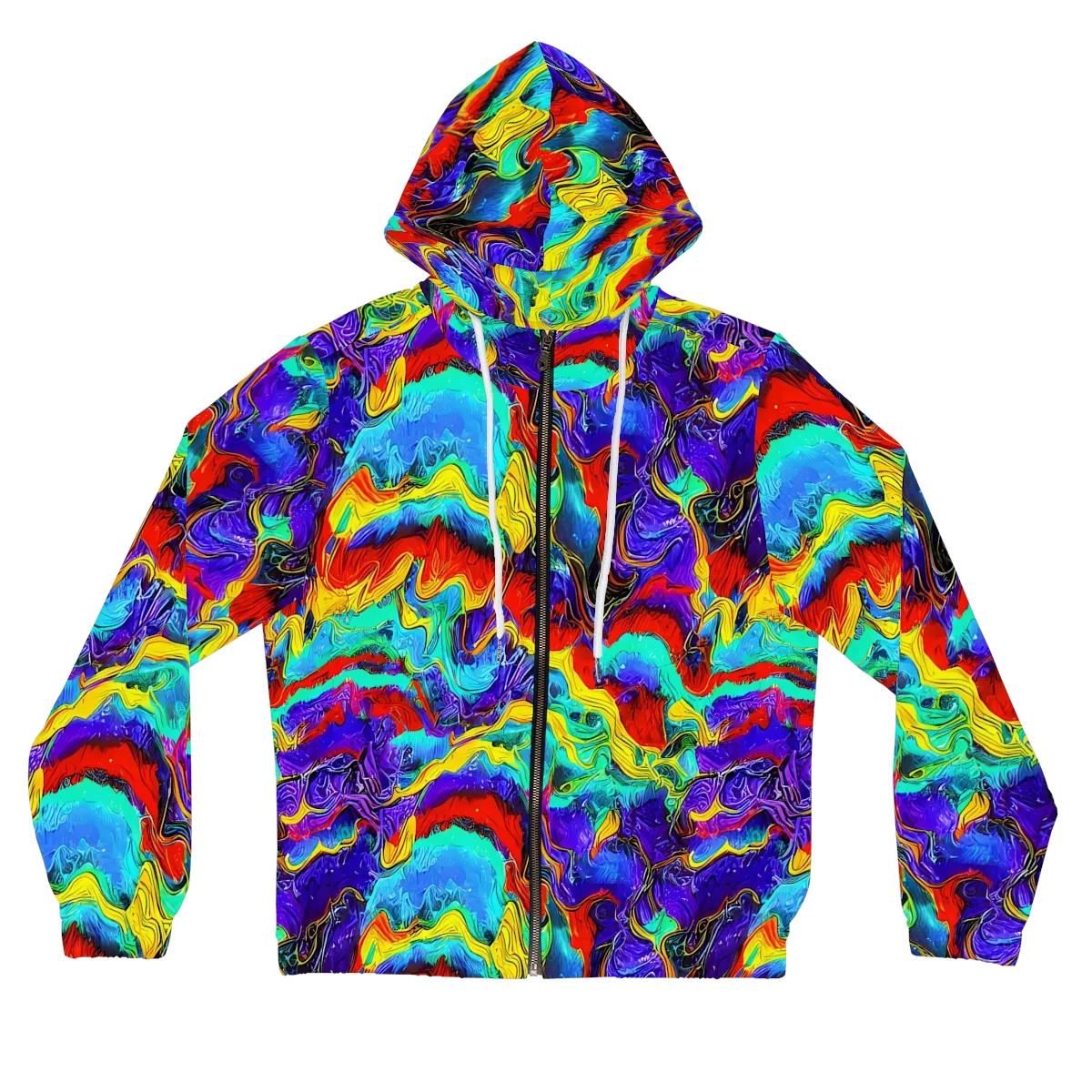 Rainbow Riptide on Women's Full-Zip Hoodie — Front
