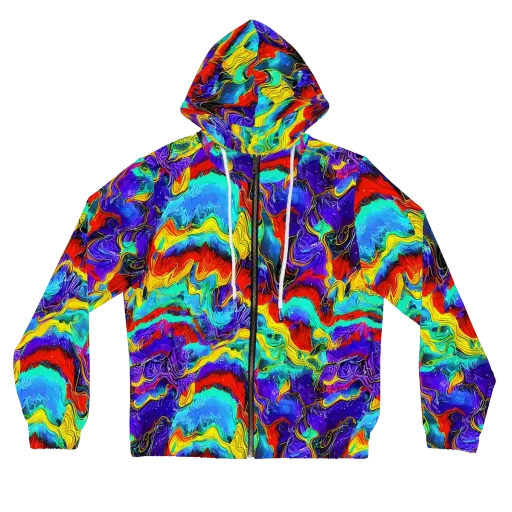 Rainbow Riptide on a Women's Full-Zip Hoodie