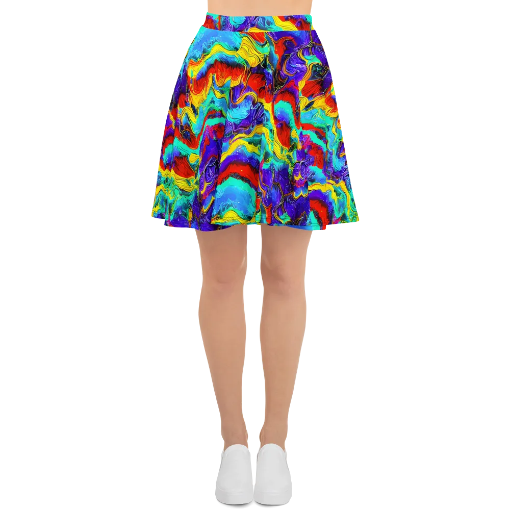 Rainbow Riptide on Skater Skirt — Front