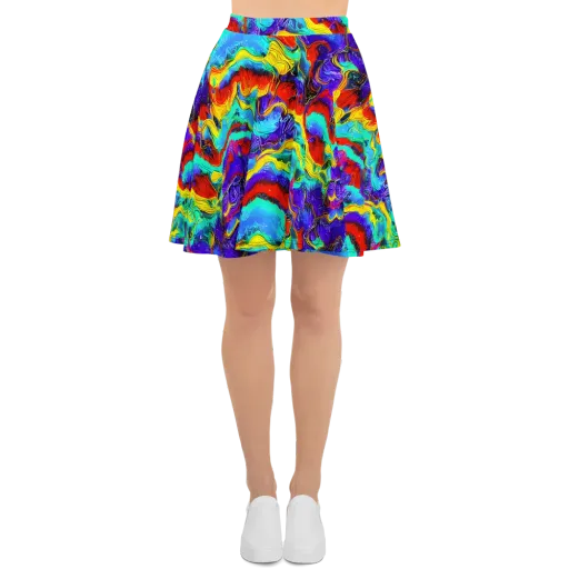 Rainbow Riptide on a Skater Skirt