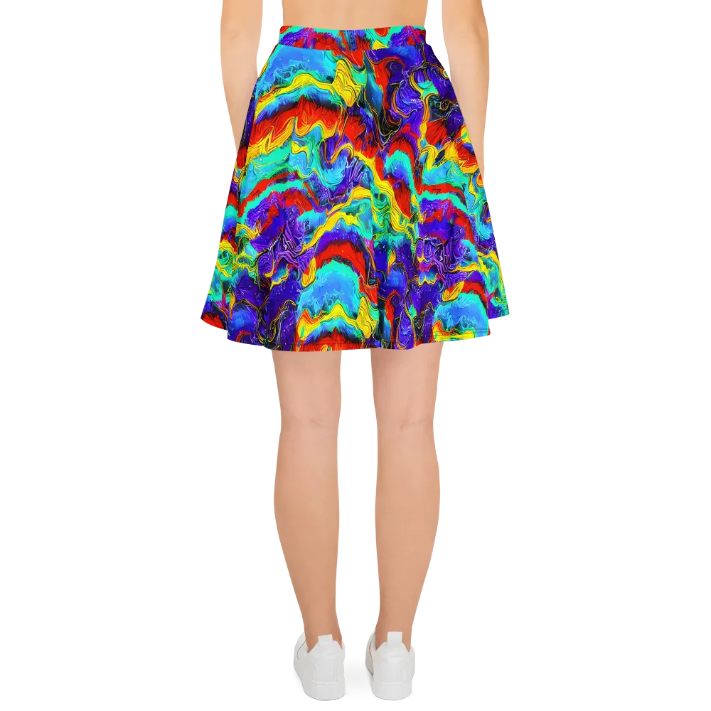 Rainbow Riptide on Skater Skirt — Back