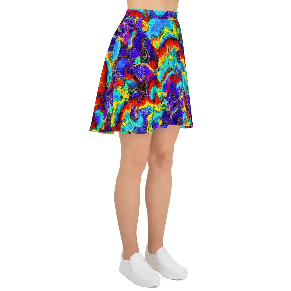 Rainbow Riptide on Skater Skirt — Right