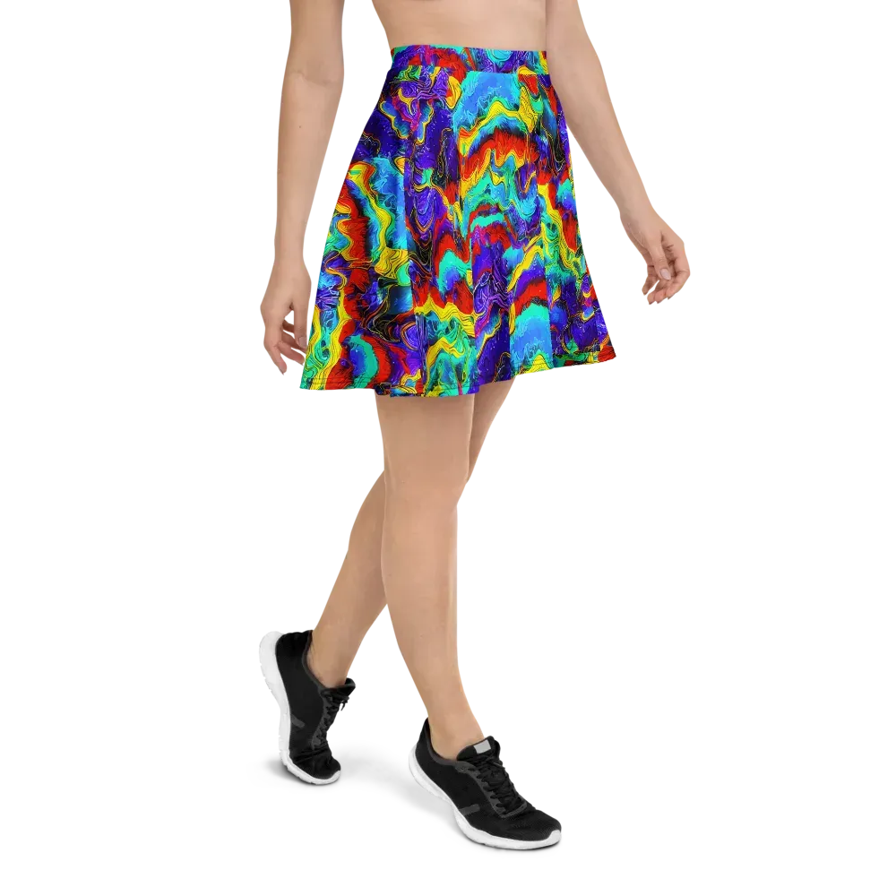 Rainbow Riptide on Skater Skirt — Right