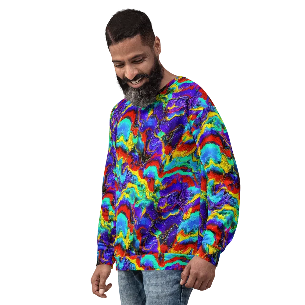 Rainbow Riptide on Sweatshirt — Left Front