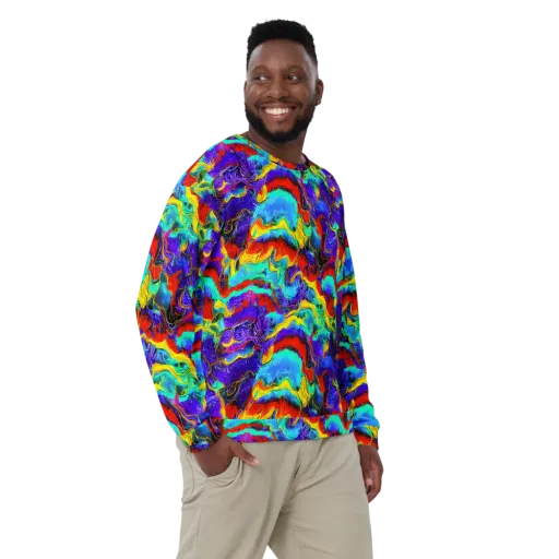 Rainbow Riptide on a Sweatshirt