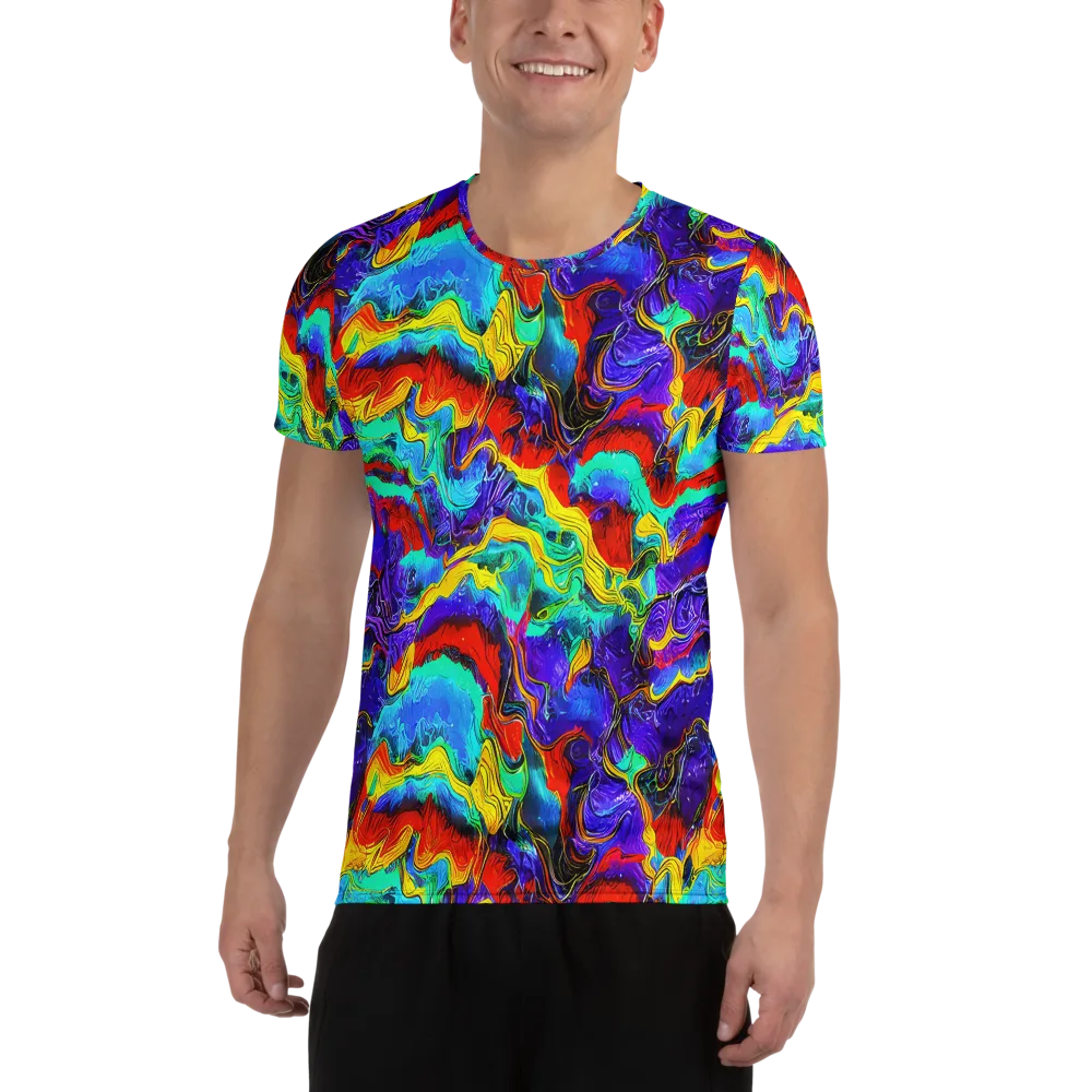 Rainbow Riptide on Men's Athletic T-Shirt — Front