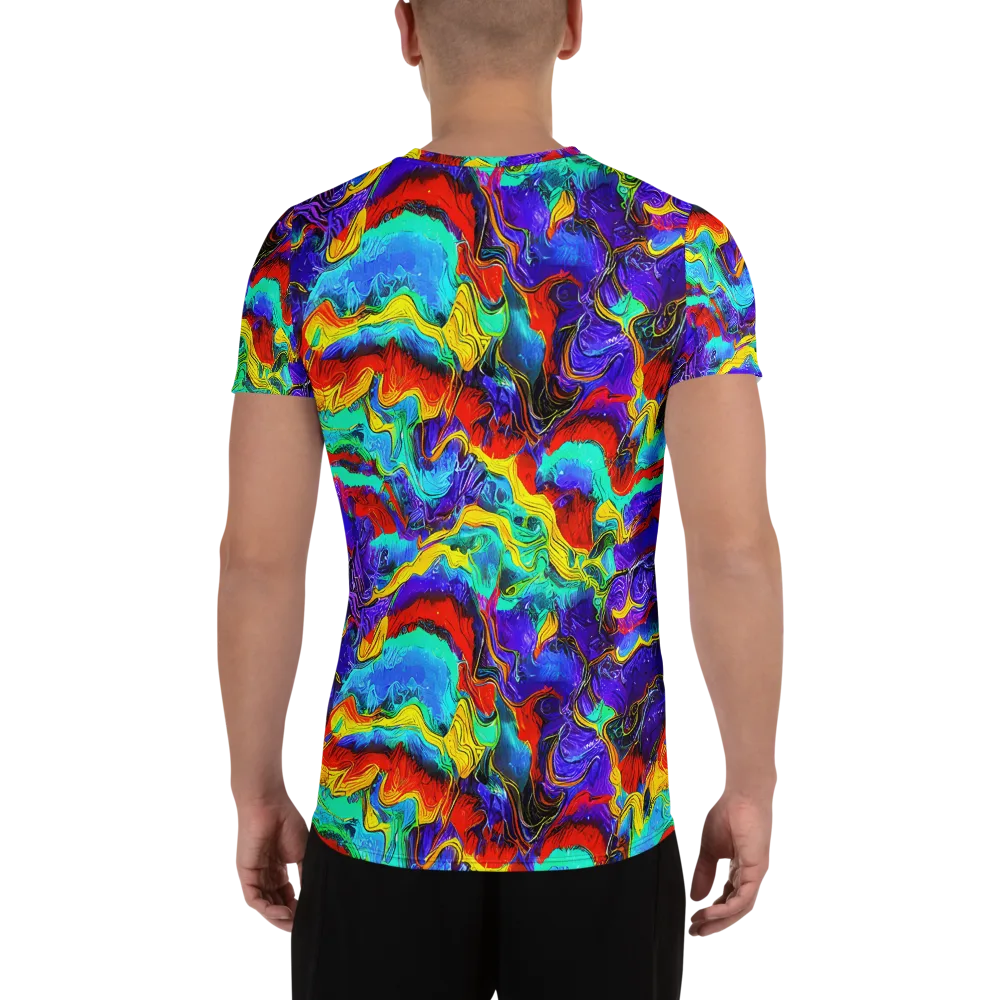 Rainbow Riptide on Men's Athletic T-Shirt — Back